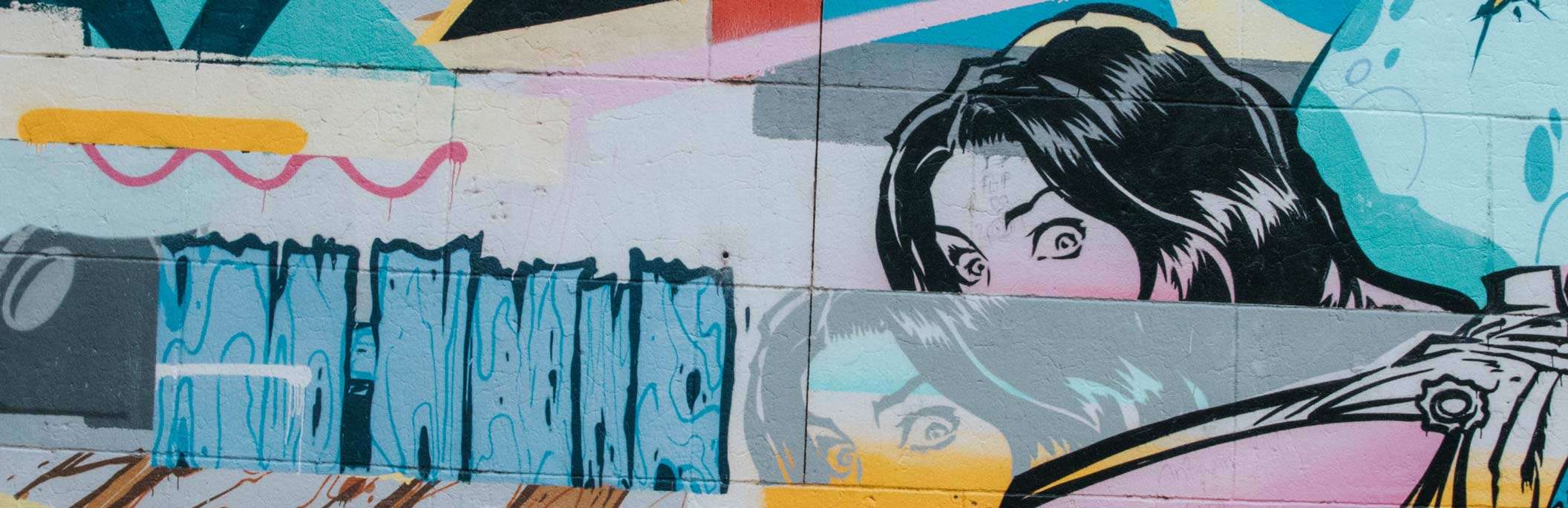 Graffiti wall at the IDA Wraps shop, Staten Island NY
